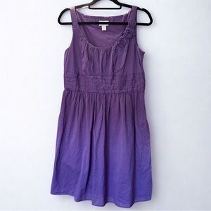 Ann Taylor Loft Linen Sleeveless Dress Eggplant Purple Rose Size 12 Lined 2/$15
